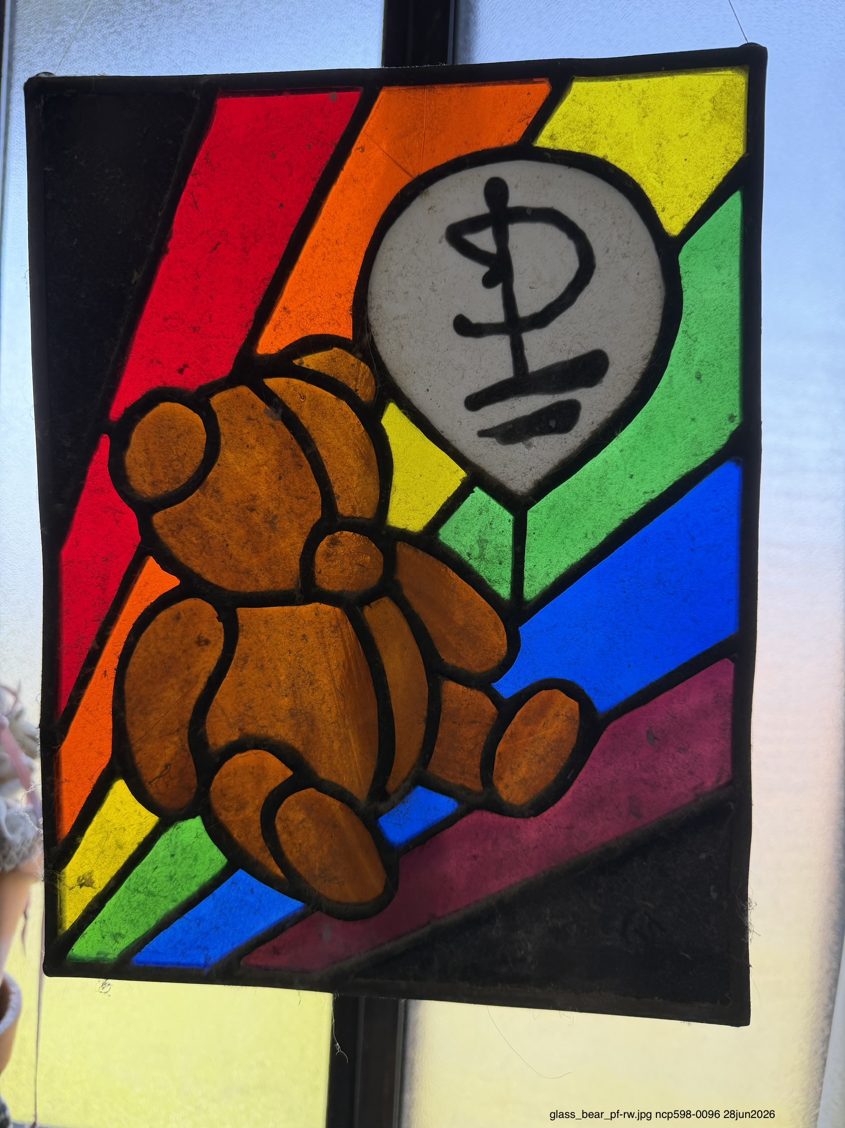 Pink Floyd Balloon Stained Glass Bear