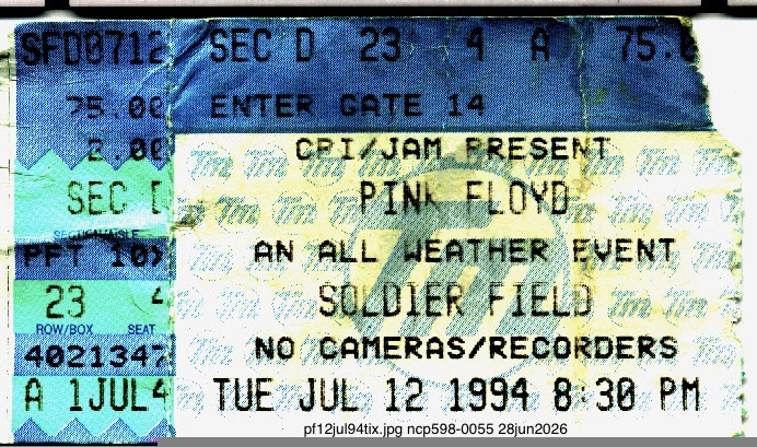 July 12 1994 Chicago Ticket Stub